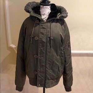 Juicy Couture Men's Olive Green Hooded Jacket XL